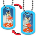 Dog Tag with Oblong Shape - Snow Skiing Stock Lenticular Design (Imprinted)